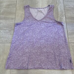 EDDIE BAUER Women's Pajama‎ Top Sleepwear Sleeveless Stretch Floral Purple M